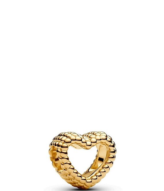 Pandora Gold Beaded Open Heart Charm