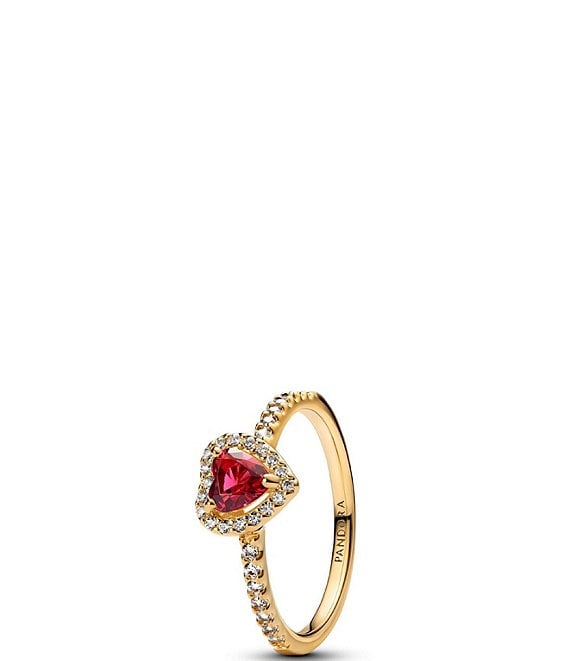 Pandora Gold Elevated CZ Heart Band Ring