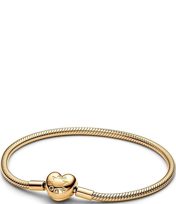 Pandora Gold Heart Snake Charm Bracelet