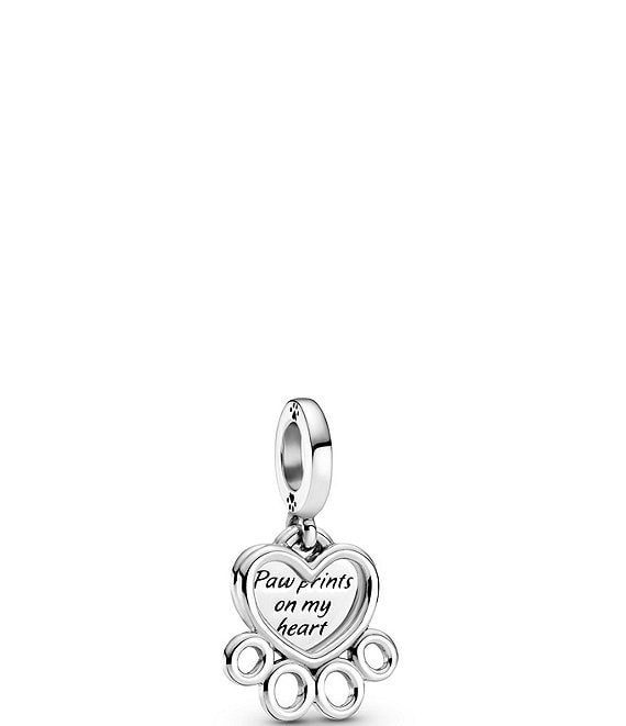 Pandora Hearts & Paw Print Sterling Silver Dangle Charm