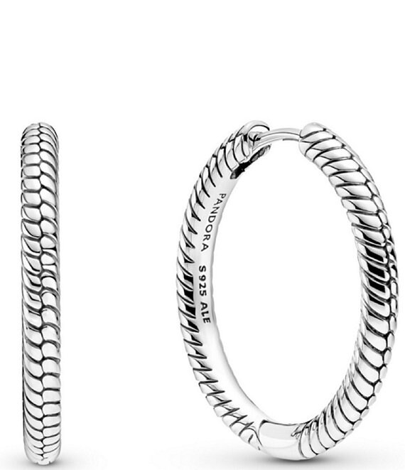 Pandora Moments Charm Sterling Silver Hoop Earrings