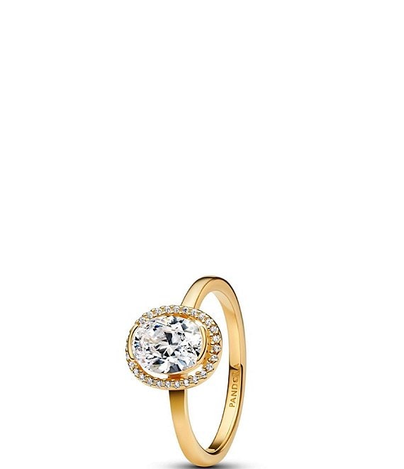 Pandora Oval Sparkling Halo Band Ring