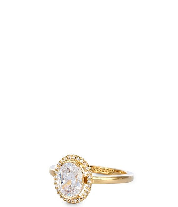 Pandora Oval Sparkling Halo Statement Ring