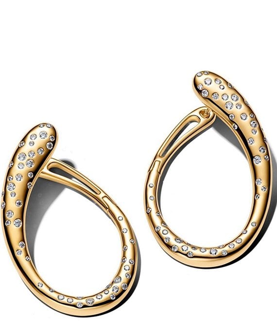 Pandora Sculptural Gold Hoop Earrings