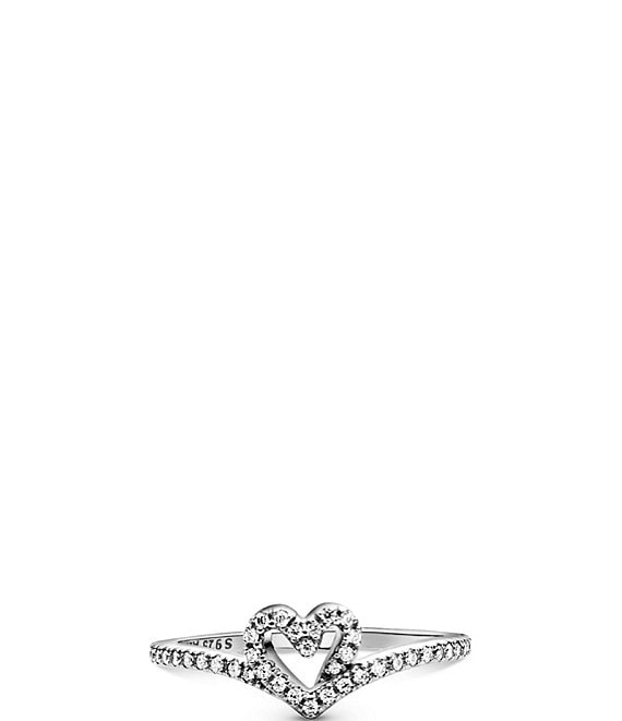 Pandora Sparkling Wishbone Sterling Silver Band Ring