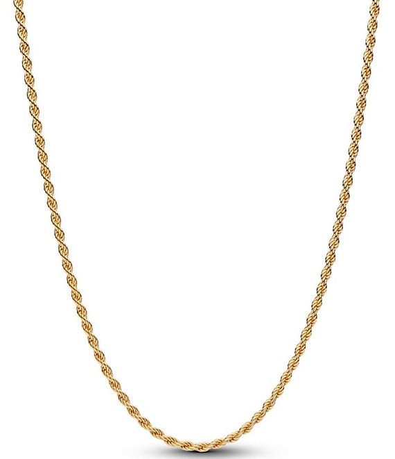 Pandora Textured Rope Gold Chain Necklace