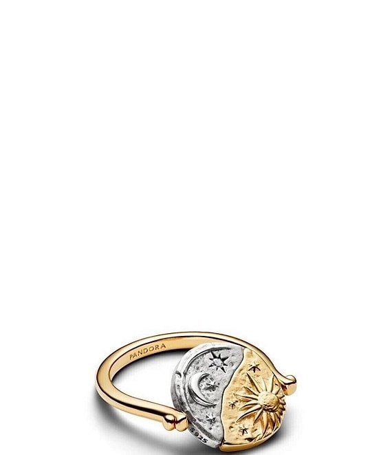 Pandora Through Hardships To The Stars Sun & Moon Reversible Medallion Ring