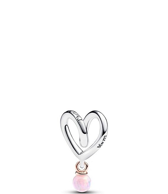 Pandora Two-Tone Pink Opal Wrapped Heart Charm