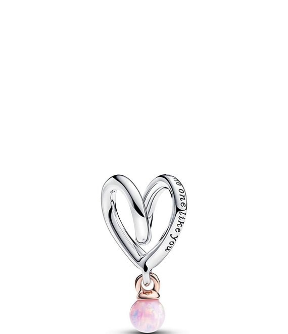 Pandora Two-Tone Pink Opal Wrapped Heart Charm | Dillard's