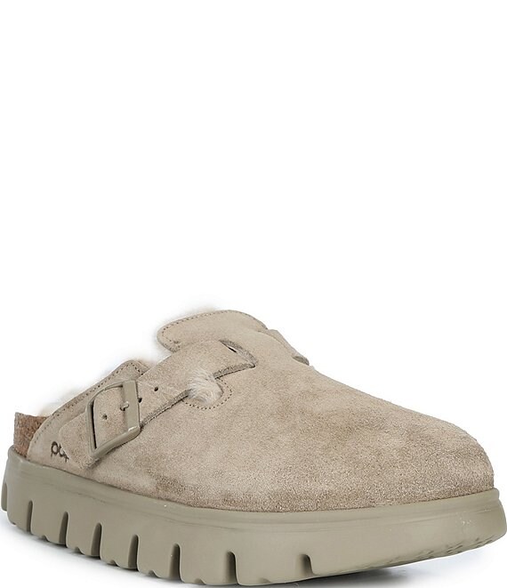 Papillio by Birkenstock Women's Boston Chunky Suede Shearling Clogs