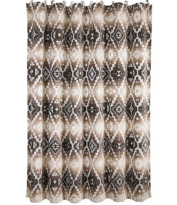 Paseo Road by HiEnd Accents Chalet Southwestern Geometric Pattern Shower Curtain