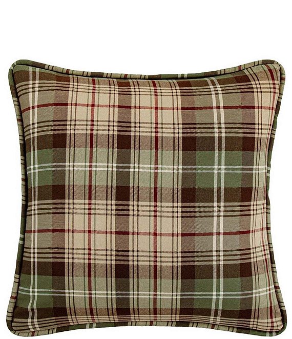 Paseo Road Huntsman II Collection Hunt Plaid Decorative Square Pillow