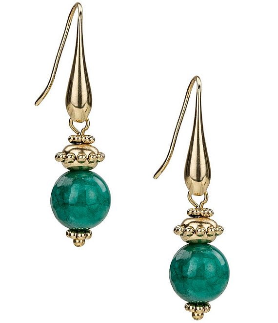 Patricia Nash Bead French Wire Drop Earrings, Antique Gold - Image 1