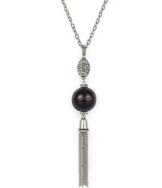 Patricia Nash Beaded Tassel Long Pendant Necklace | Dillard's