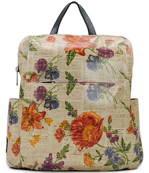 Patricia Nash Brionne Leather Backpack-Parisian Floral Beige-NWT