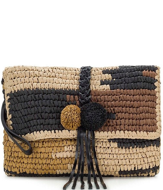Patricia Nash Charlotte Crochet Pom Pom Wristlet Clutch
