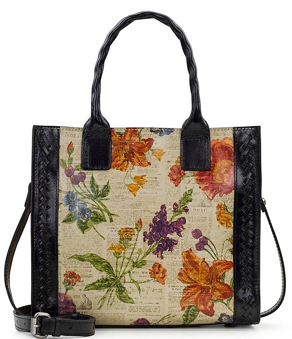 Patricia Nash Curry Parisian Newspaper Floral Tote Bag