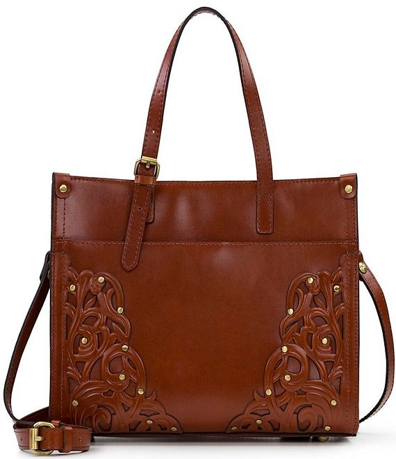 Patricia Nash Genevieve Gold Studded Satchel Bag