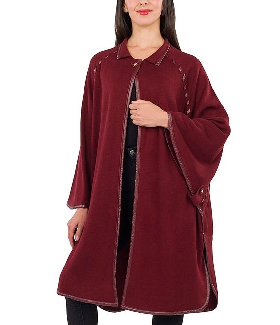 Patricia Nash Hand Laced Cape, Oxblood - Image 1