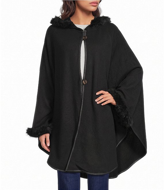 Patricia Nash Hooded Cape with Faux Fur | Dillard's