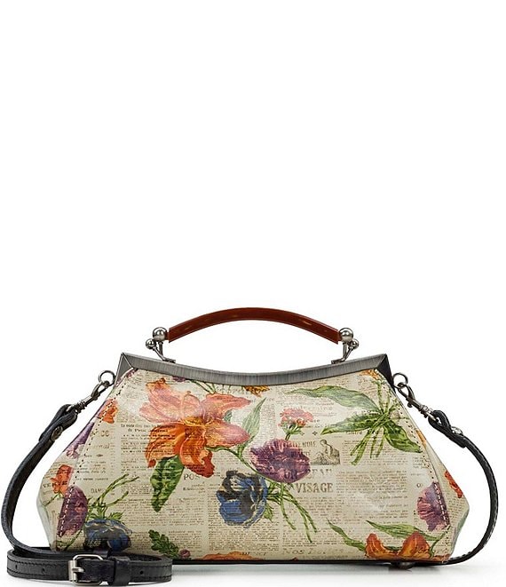 Patricia Nash Kelmscott Frame Parisian Newspaper Floral Crossbody Bag ...