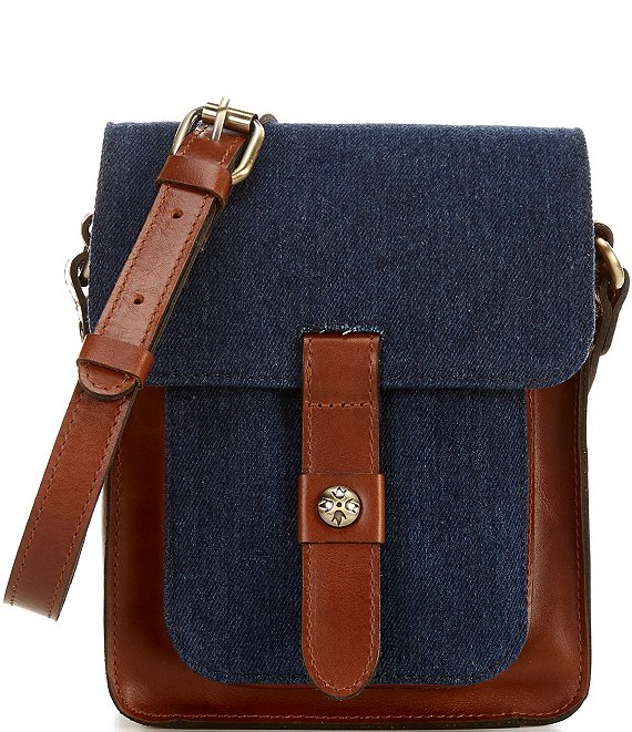 Patricia Nash Lari Denim Leather Colorblock Crossbody Bag