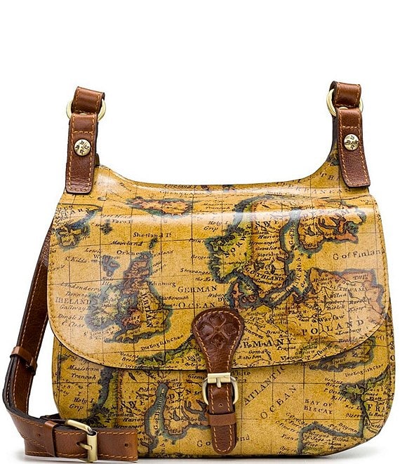 Patricia Nash Benvenuto Leather European Map Print Tote Bag