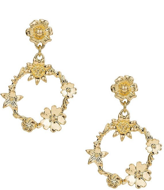Patricia Nash Pearl Flower Statement Drop Earrings