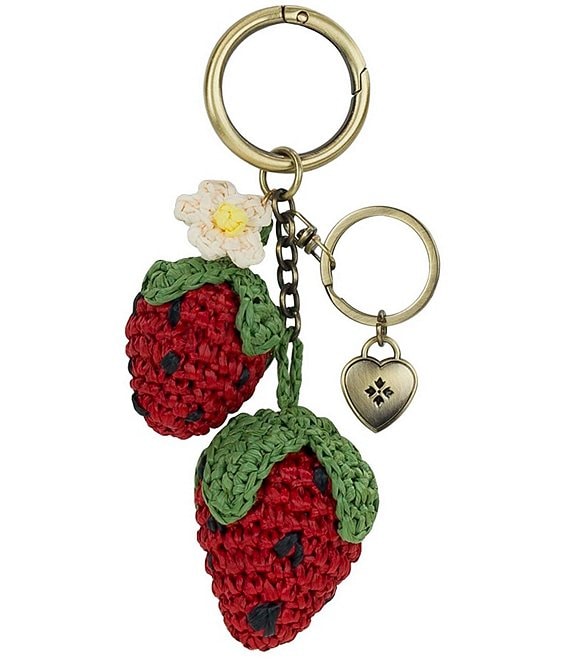 Patricia Nash Raffia Strawberry Keychain