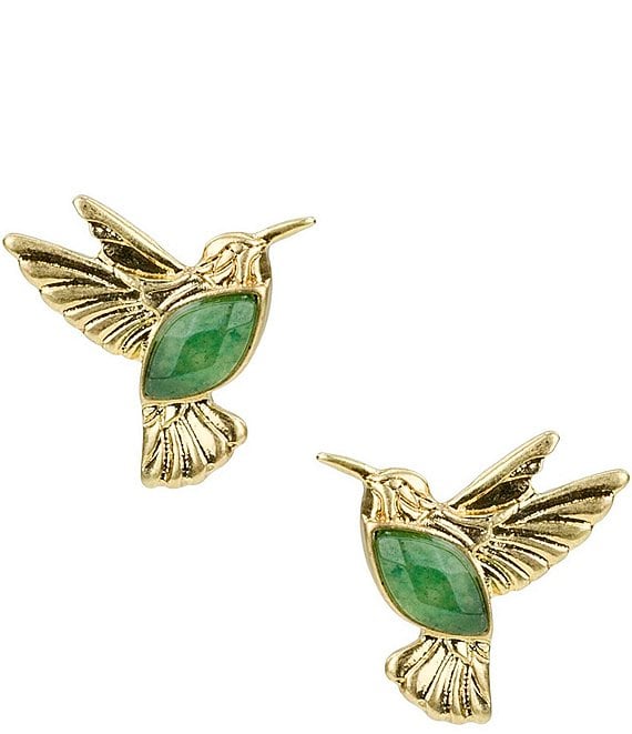 Patricia Nash Stone Hummingbird Stud Earrings