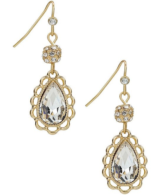Patricia Nash Tear Drop Earrings, Worn Gold - Image 1