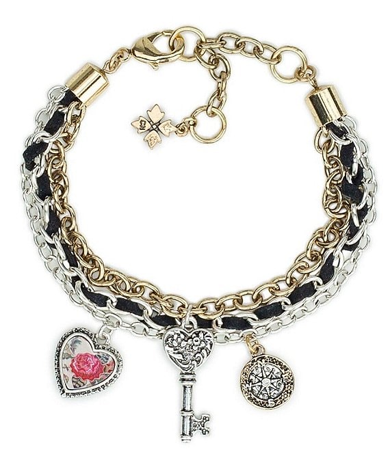 Patricia Nash Triple Strand Charm Line Bracelet