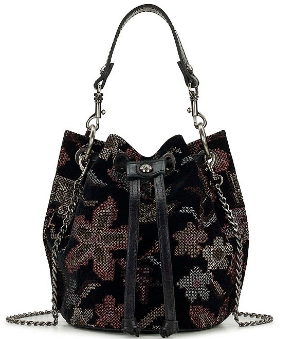 Patricia Nash Volania Floral Print Drawstring Bucket Bag