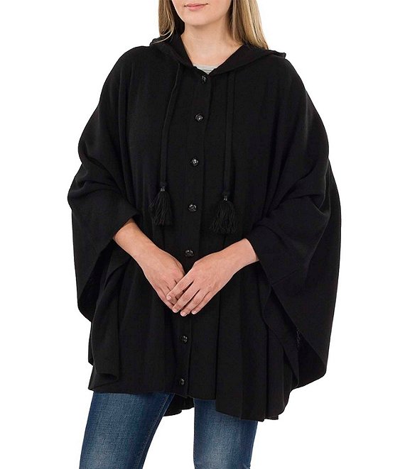 Patricia Nash Women's Hooded and Buttoned Front Cape