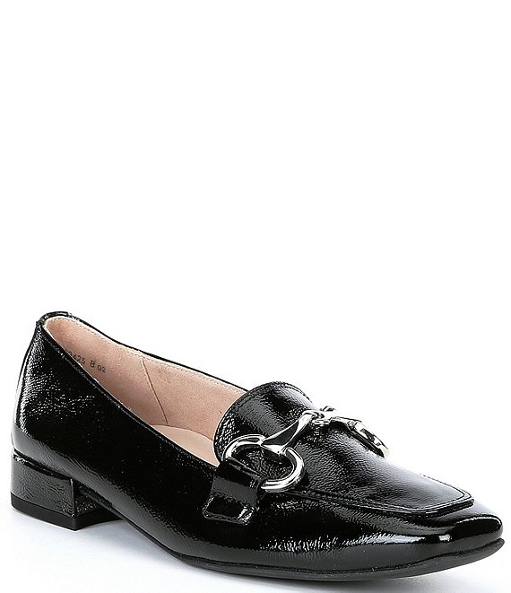 Paul Green Lil Crinkled Patent Leather Bit Detail Flat Loafers | Dillard's