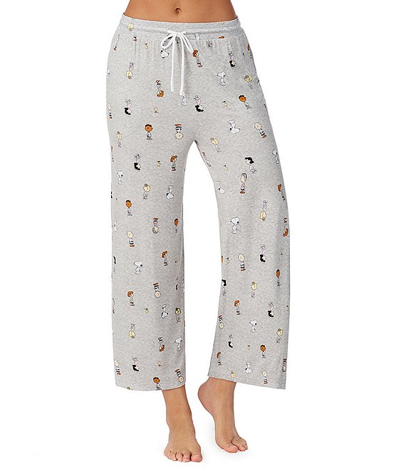 Peanuts Knit Multi Character Toss Wide Leg Coordinating Sleep Pants ...