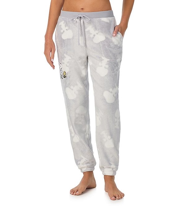 Peanuts Snoopy Chenille Jacquard Drawstring Tie Coordinating Sleep Pant