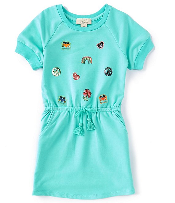 Peek Girls 2T-12 Groovy Embroidered French Terry Dress