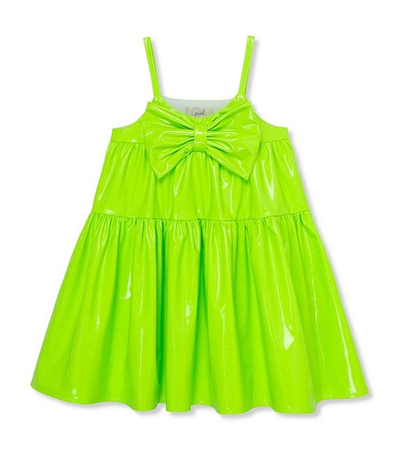 Peek Little Big Girls 2T 10 Sleeveless Faux Leather Shift Dress