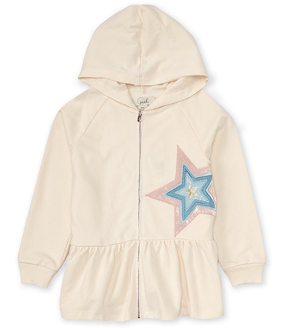 Peek Little Big Girls 2T 12 Star Peplum Hoodie