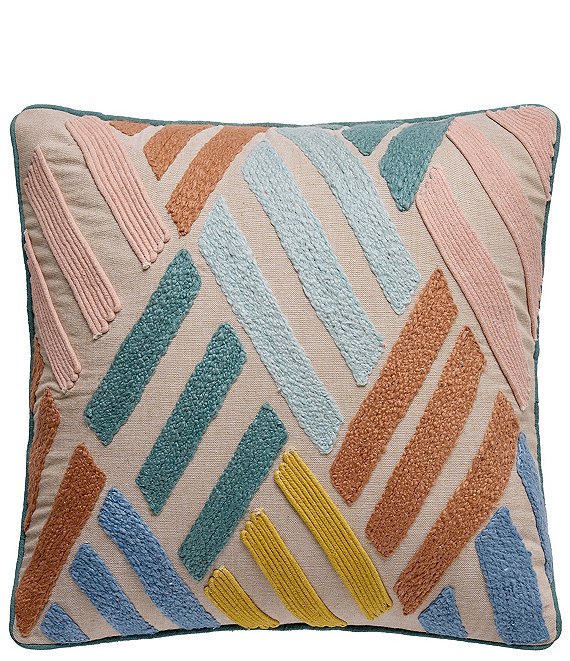 Peking Handicraft Broken Lines Embroidered Square Pillow