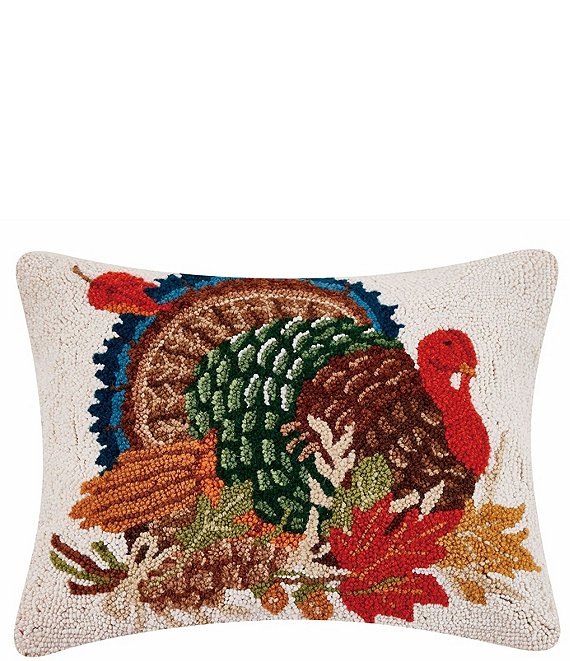 Peking Handicraft Harvest Collection Turkey Wool Hook Pillow