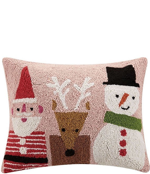 Hooked wool outlet christmas pillows