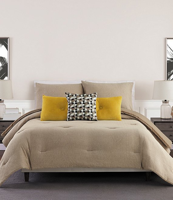 Color:Beige - Image 1 - Modern Swirl Matelasse Comforter Mini Set