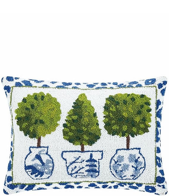 Peking Handicraft Leopard Printed Topiary Hook Throw Pillow