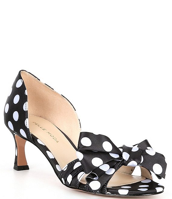 Pelle Moda Blythe Satin Polka Dot d'Orsay Style Dress Sandals