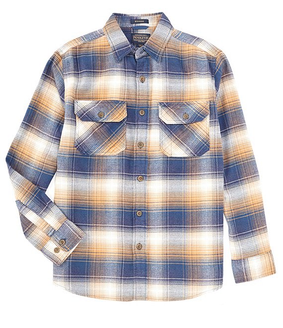 Pendleton Burnside Navy Flannel Long Sleeve Woven Shirt | Dillard's