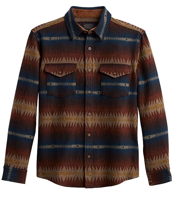 Pendleton La Pine Long Sleeve Woven Wool Overshirt | Dillard's
