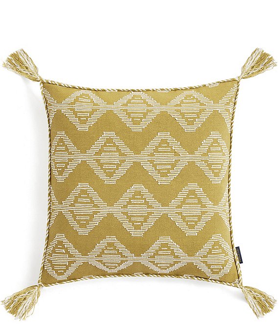Pendleton Saddlebrook Stitching Geometric Print Tassel Square Pillow