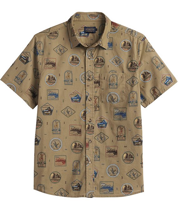 Pendleton Shoreline Patch Print Short Sleeve Woven Shirt